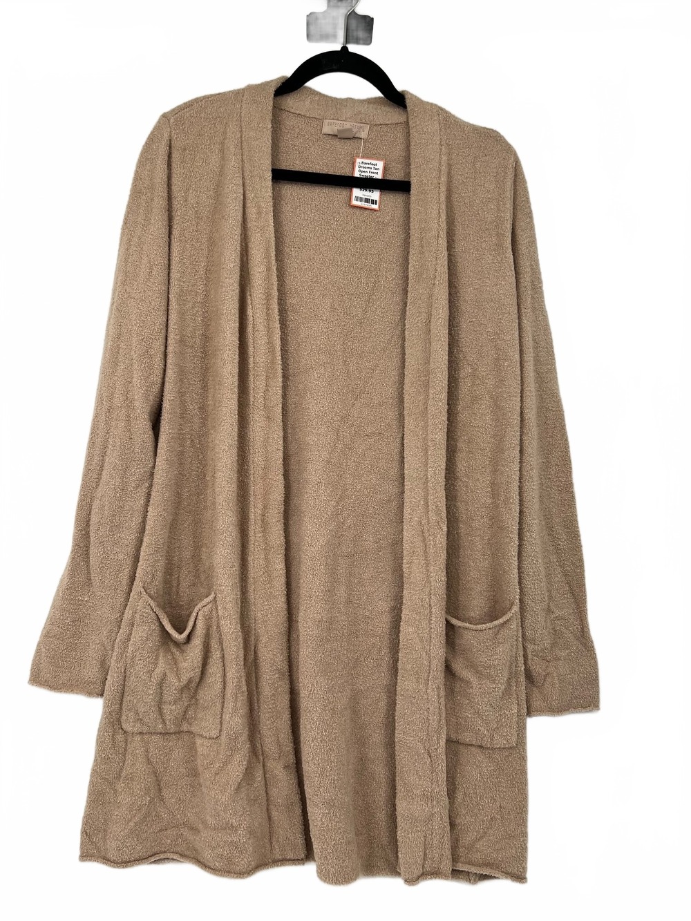 Barefoot Dreams Tan Cardigan Open Front Pockets | Womens M